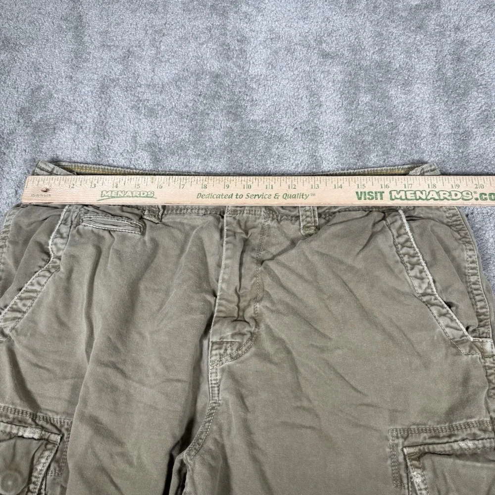Vintage American Eagle Cargo Shorts Mens 36 Green Canvas Baggy Heavy Skater Y2K